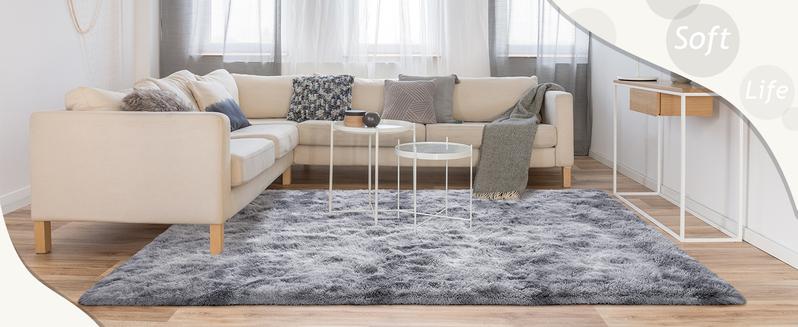 【Deals for You Days】Tie-Dyed Fluffy Shag Rug Area Rugs for Living Room Nursery Dorm Anti-Skid Soft Modern Plush Aesthetic Room Decor Floor Protection