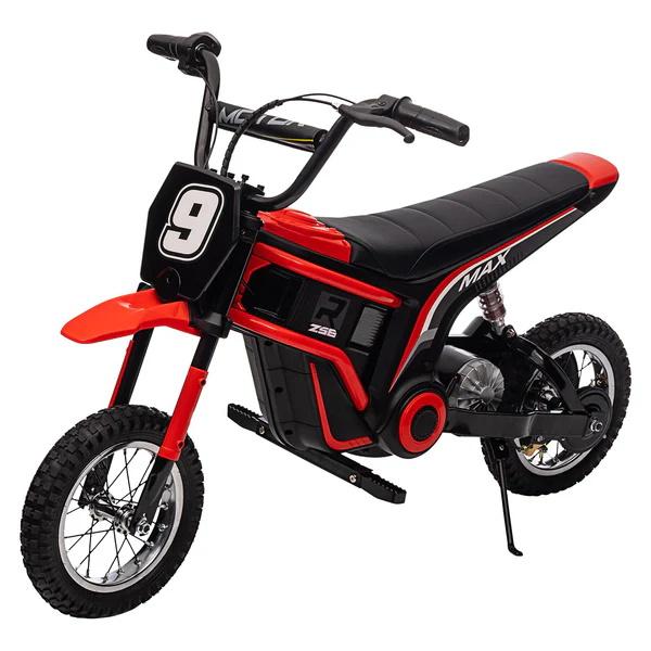 【Spring Glow Up】GARVEE 12V Electric Dirt Bike for Young Riders, Featuring Dual 25W Motors, Twist Grip Throttle, Spring Suspension, and Training Wheels. Available in Four Colors. Ideal Ride-On Toy for Outdoor Fun.