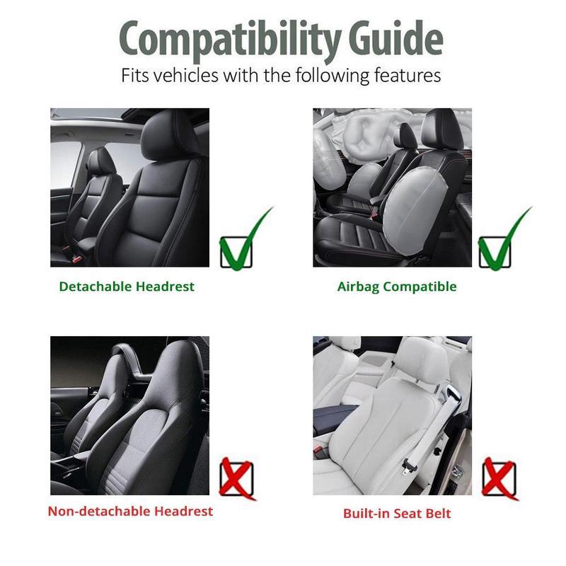 Front leather seat cover set, waterproof, durable, easy to install, car seat protectors with tire mark details, universal fit for most cars, trucks, SUVs, auto interior accessories