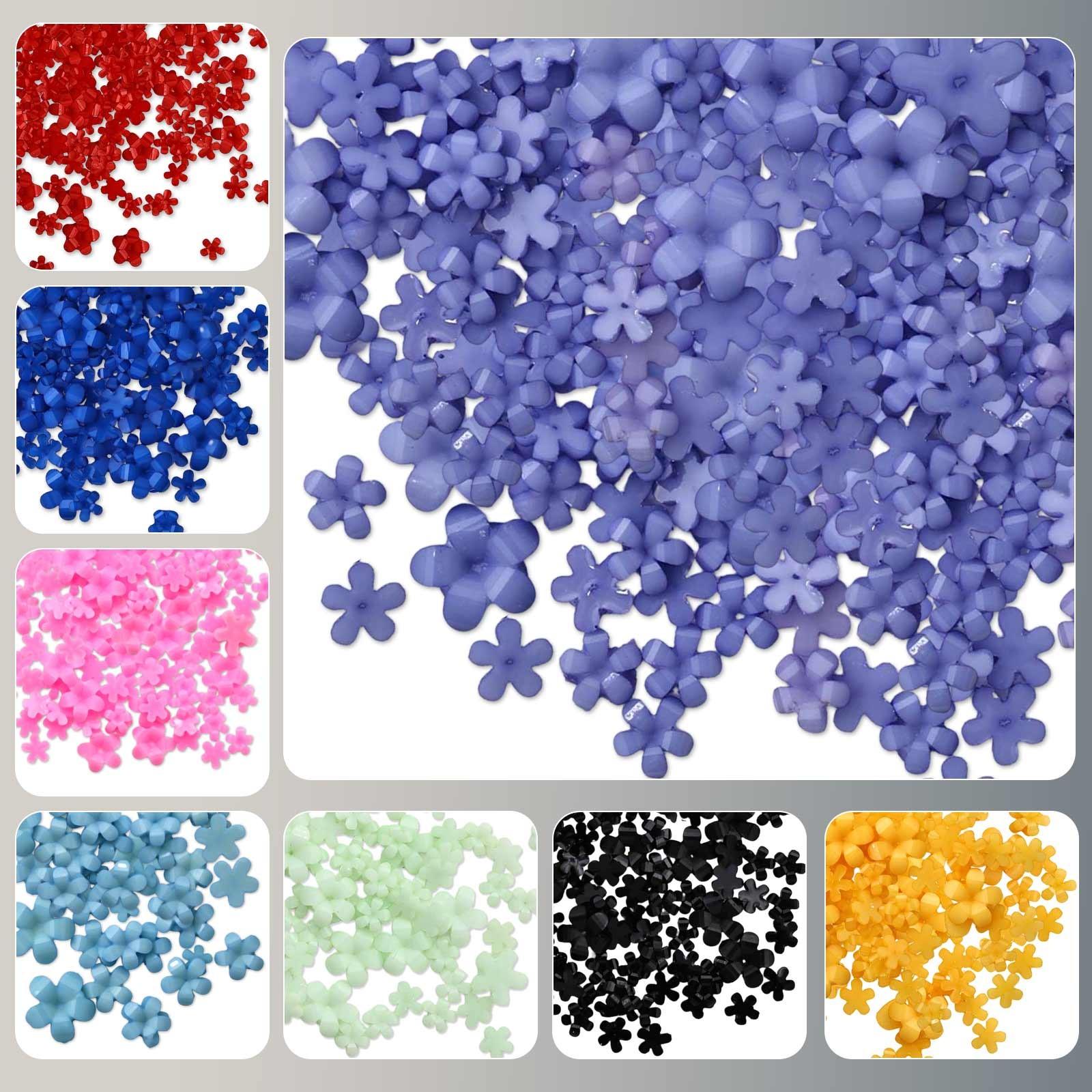 Multicolor five-petal flower nail art accessories, available in 6 compartments/12 compartments/24 compartments, ultra-thin cherry blossom petals, suitable for various styles of nail decoration, for professional nail salons