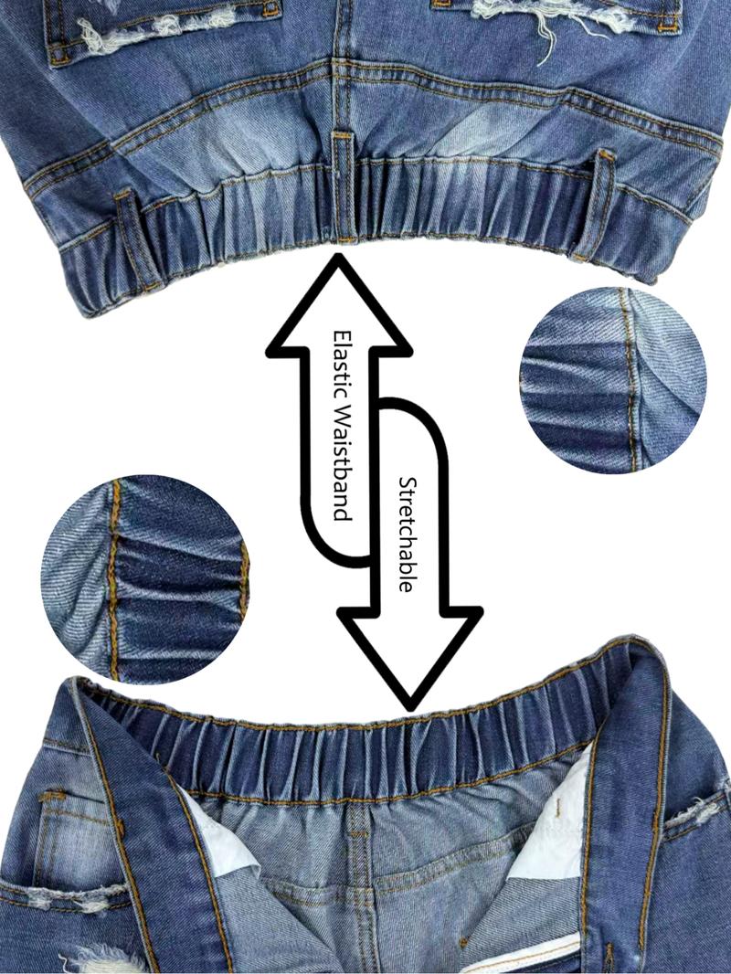 Women’s Ripped Patch Boyfriend Jeans with Multiple Cute Prints Loose Washed Denim Mid-Waist Elastic Waist Breathable & Comfy Women’s Ripped Patch Boyfriend Jeans with Multiple Cute Prints Loose Washed Denim Mid-Waist Elastic Waist Breathable & Comfy