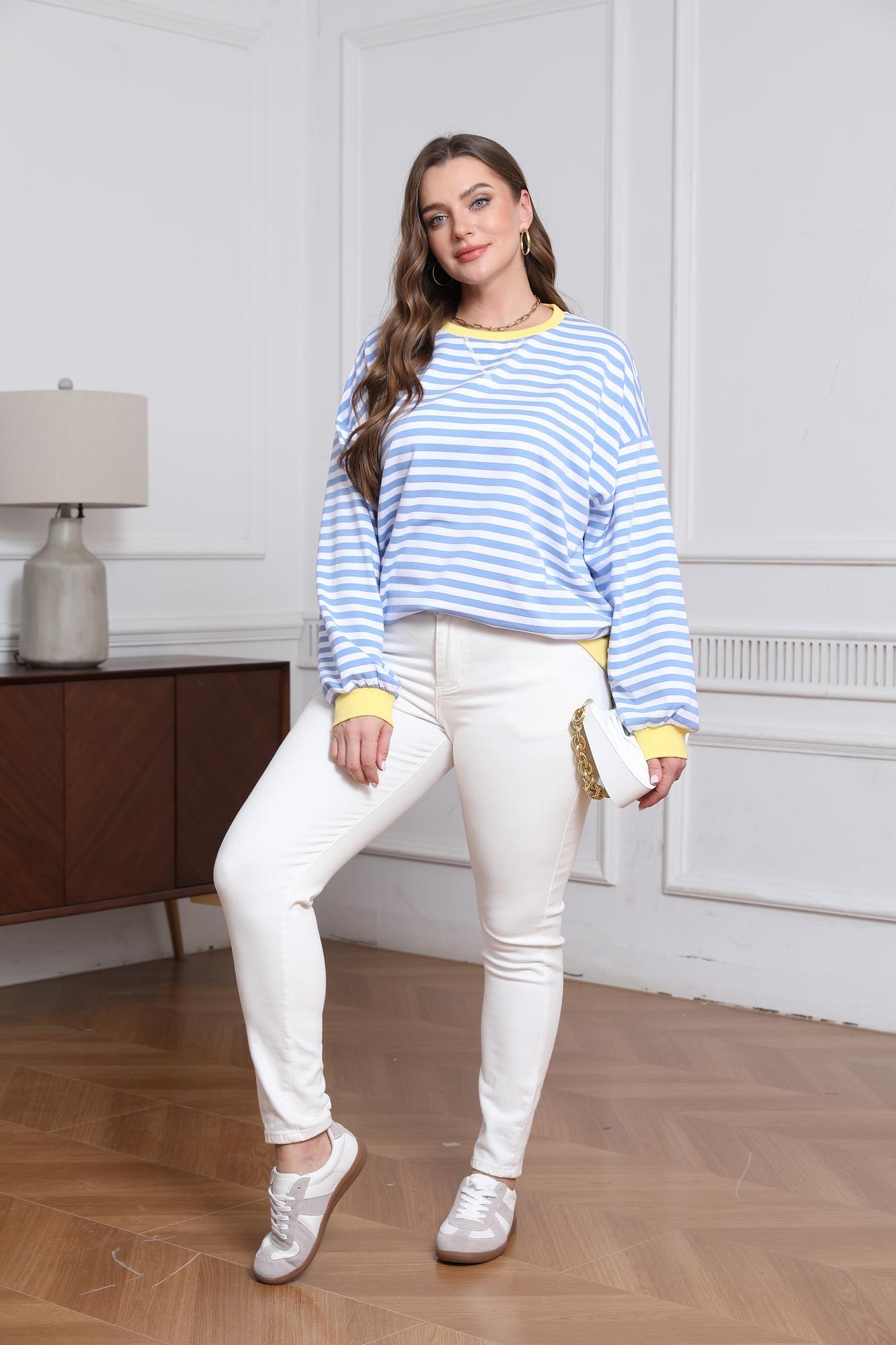 Women Oversized Women Sweatshirt Long Sleeve Crewneck Shirts 2025 Fall Fashion Pullover Sweater Trendy Clothes