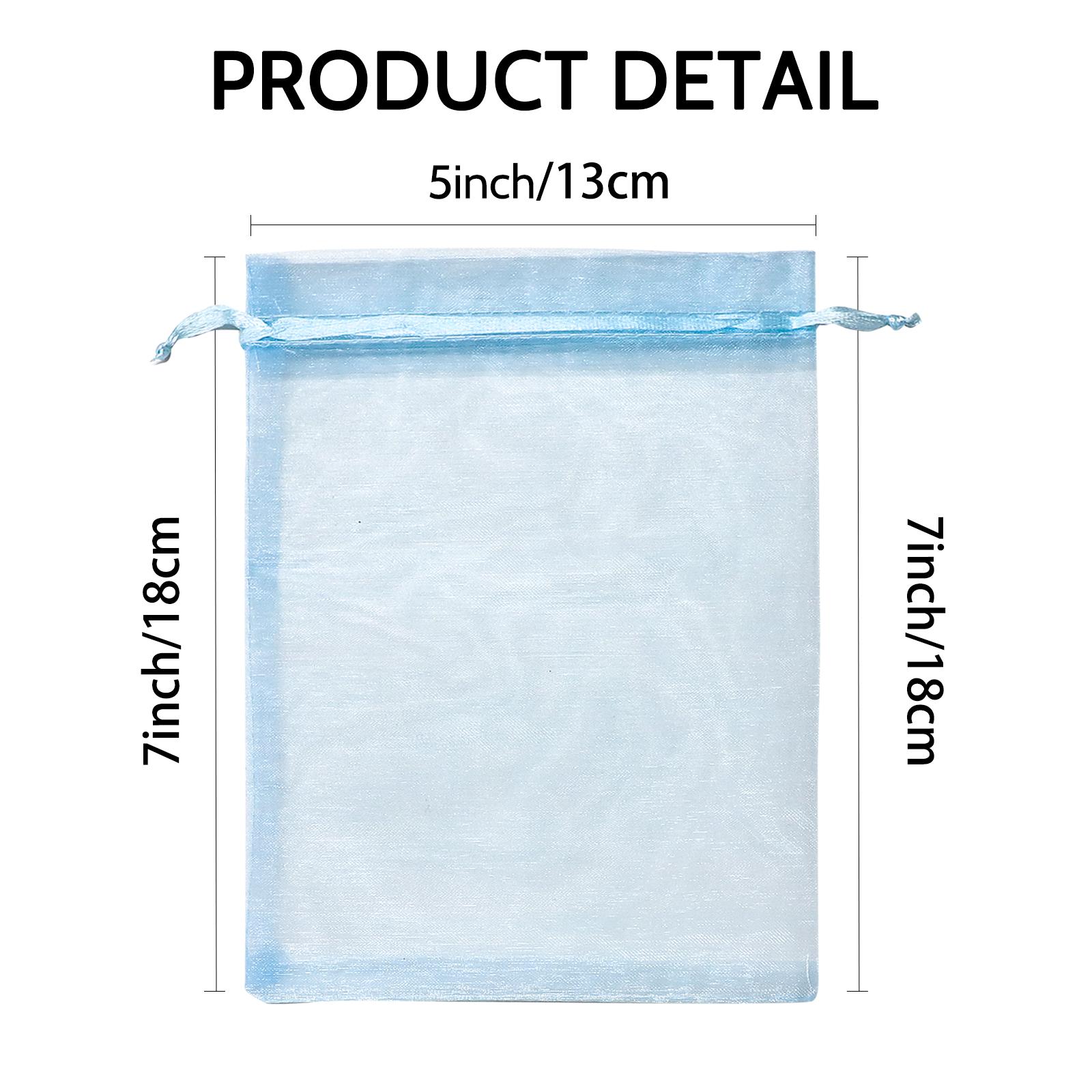 Wudygirl 5x7-inch organza bags with satin drawstrings, pack of 100. Perfect for parties and weddings as reusable gift bags. Transparent design, non-toxic, high-quality gift bags. Elegant gift packaging Paper Gifts