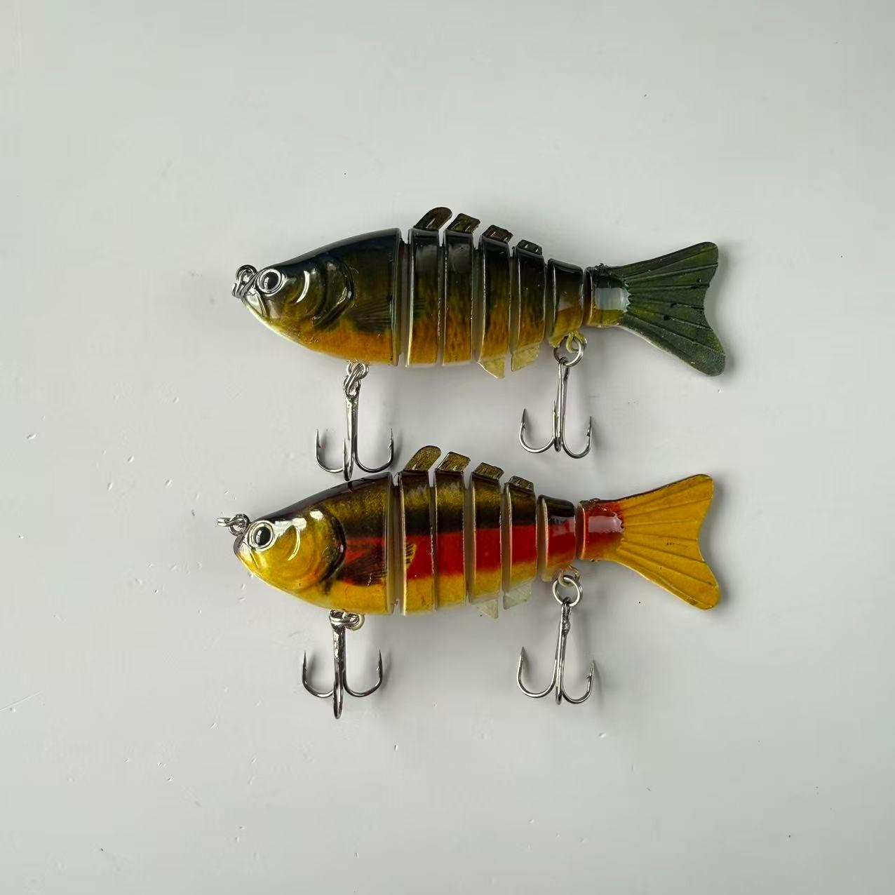 Large brand replica, popular, 2pcs, submerged simulation 7-section fish lure, fake bait, multi section hard bait for fishing, suitable for freshwater and seawater fishing accessories, fishing equipment and supplies