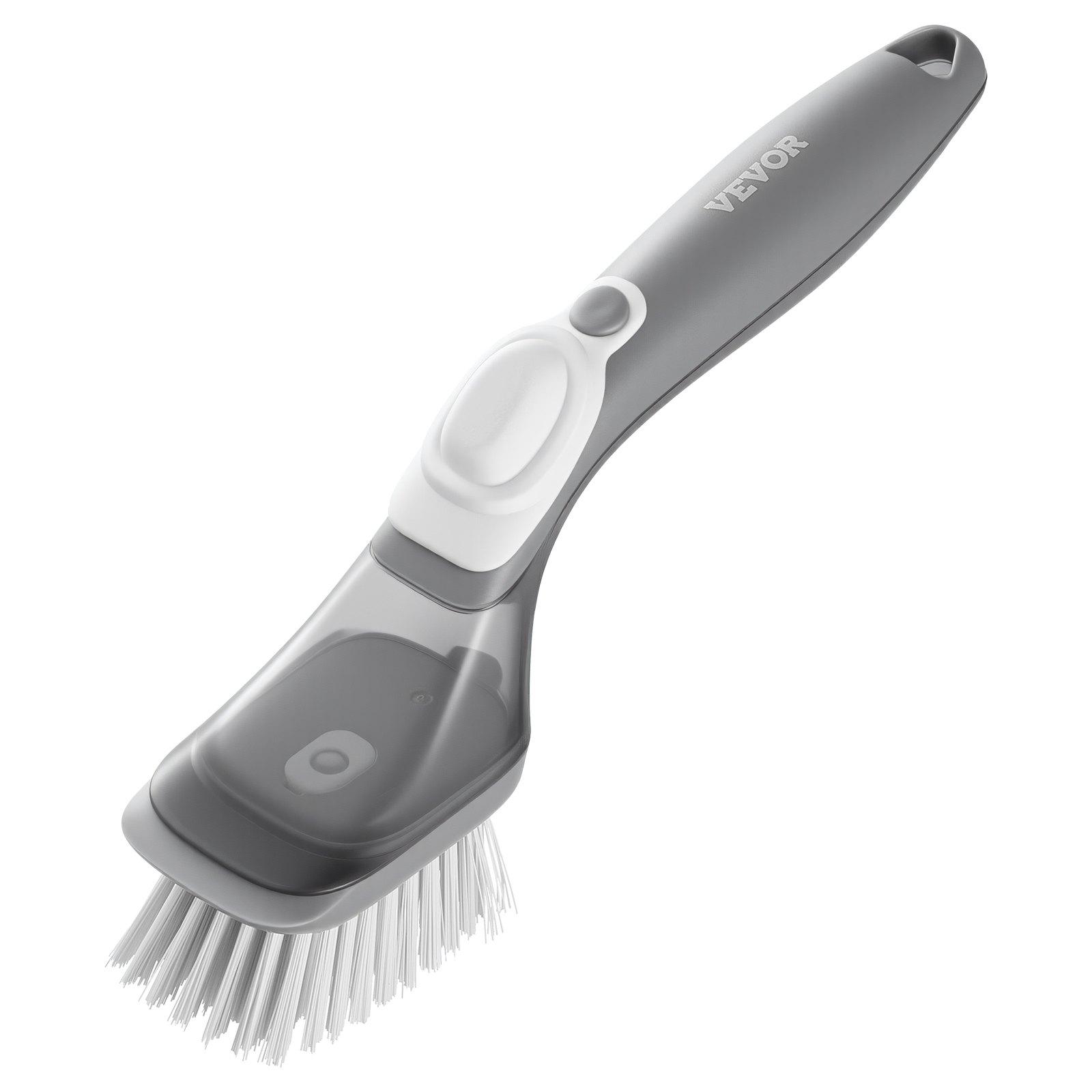 【Father's Day gift】VEVOR Soap Dispensing Dish Brush, Kitchen Scrub Brushes with 3 Brush Heads, Dish Cleaning Brushes with PP Handle and Curved Bristles, Ideal for Pots, Pans, Sink and Stove 【Father's Day gift】VEVOR Soap Dispensing Dish Brush, Kitchen Scrub Brushes with 3 Brush Heads, Dish Cleaning Brushes with PP Handle and Curved Bristles, Ideal for Pots, Pans, Sink and Stove