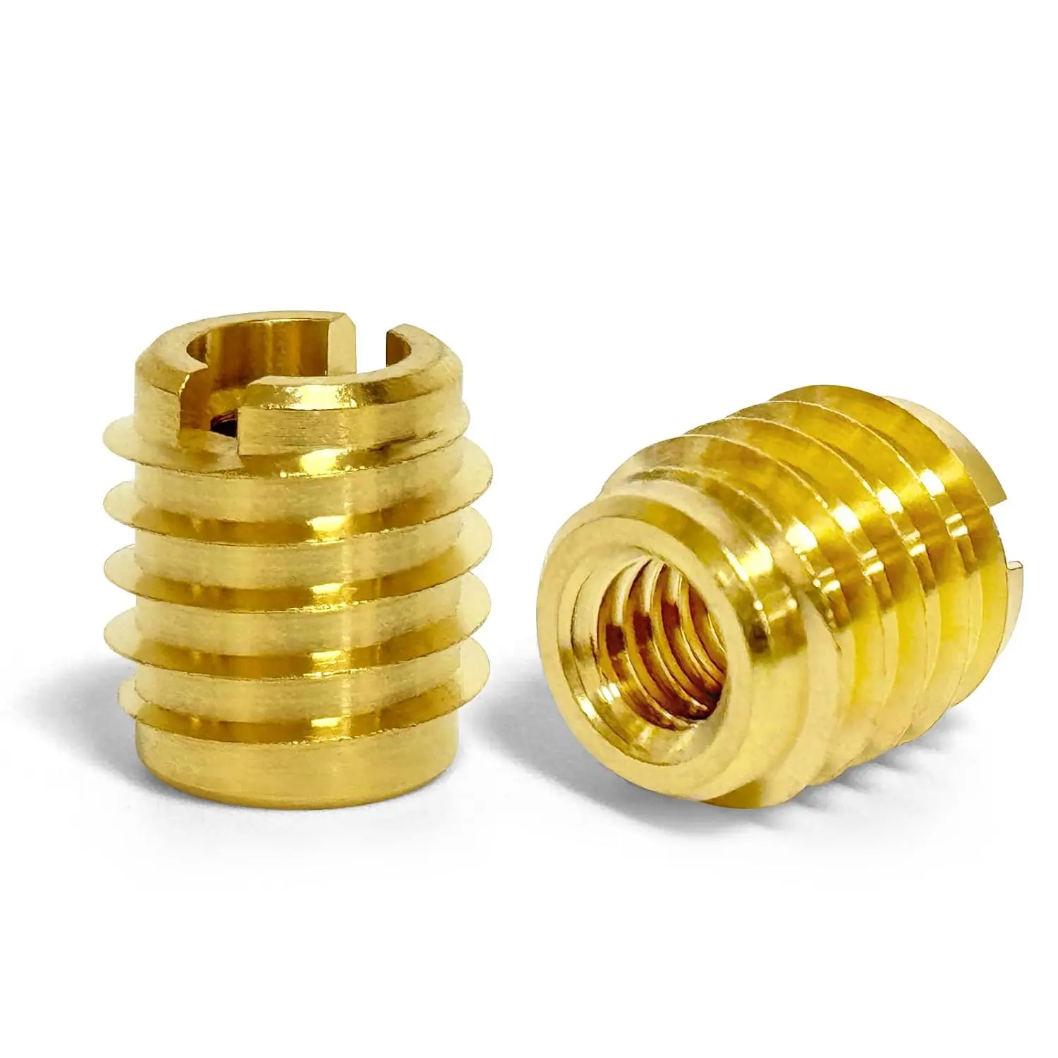 M3-0.5 Threaded Insert for Hard-, Brass  Thread Inserts, M3-0.5 Internal Threads, 0.375" Length, Pack of 10