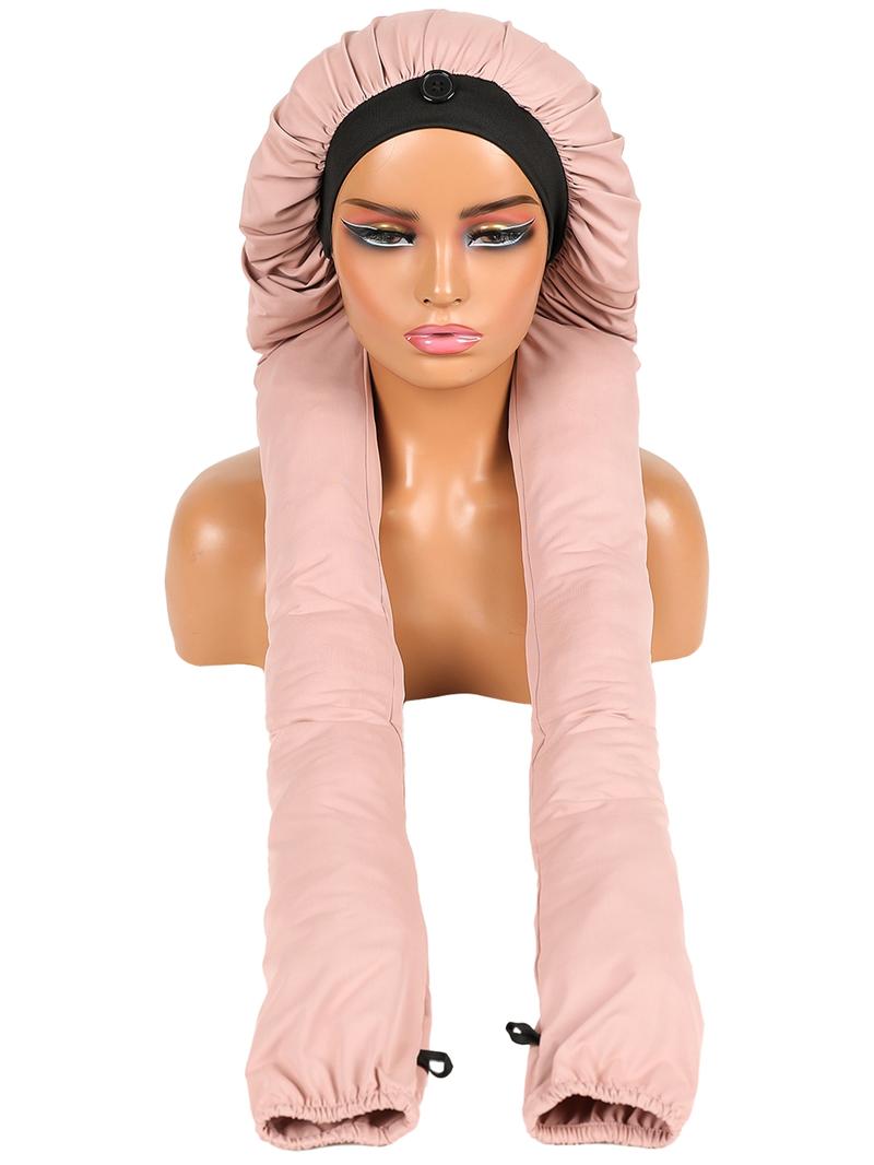 Women's Adjustable Long Sleep Bonnet Hat, Suitable for All Hair Types, Sleep, Sports, Skincare, Universal Size, Multi-Functional Hair Care Cap