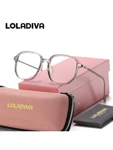 LOLADIVA Unisex Fresh And Soothing Style Full Frame Plano Glasses Easy To Wear Square Frame Plano Glasses