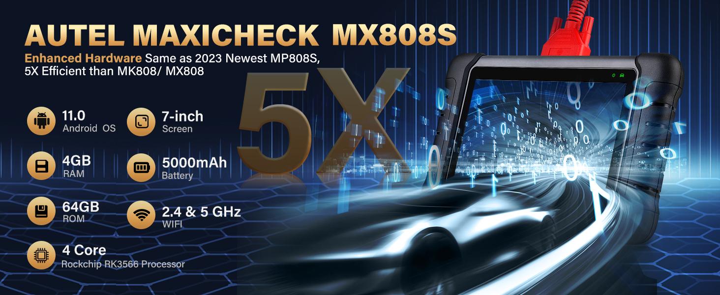 Autel Scanner MaxiCOM MK808S: 2026 Bidirectional Tool fca autoauth system diagnostic Multilingual OBD2 with Display Programming Automotive