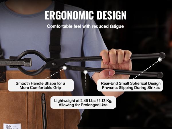 VEVOR Blacksmith Tongs, 18 V-Bit Bolt Tongs, Carbon Steel Forge Tongs with A3 Steel Rivets, for Long, Irregular, and Nail-shaped Forgings, for Beginner and Seasoned Blacksmiths and Bladesmiths VEVOR Blacksmith Tongs, 18 V-Bit Bolt Tongs, Carbon Steel Forge Tongs with A3 Steel Rivets, for Long, Irregular, and Nail-shaped Forgings, for Beginner and Seasoned Blacksmiths and Bladesmiths