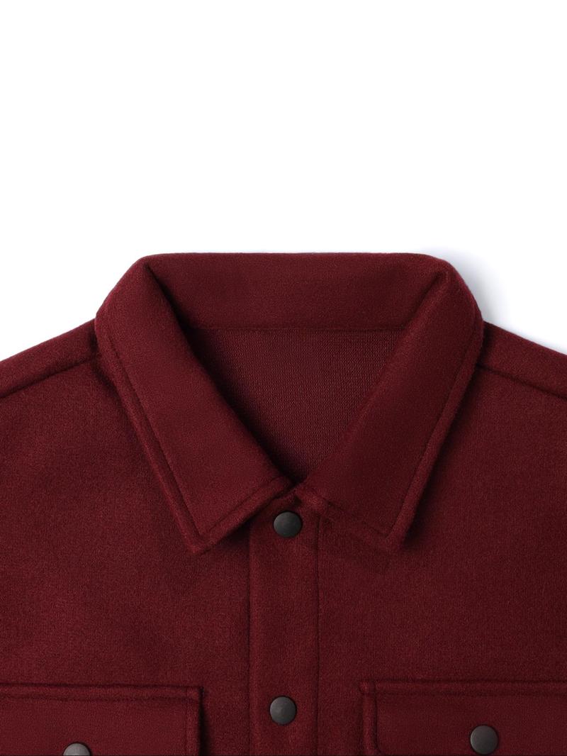 Men's Simple Woolen Jacket Coat, Fashion Casual Design, Suitable for Work or Outing, Lightweight Outerwear, Enhance Your Wardrobe Taste