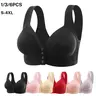 1/3/6PCS Women's Front Closure Bras Push Up Jacquard Bra Posture Full Coverage Underwire Unlined Seamless Bra for Daily Wear All Seasons, Push bra,Womenswear, Unlined Bra, Wireless Underwear Bras