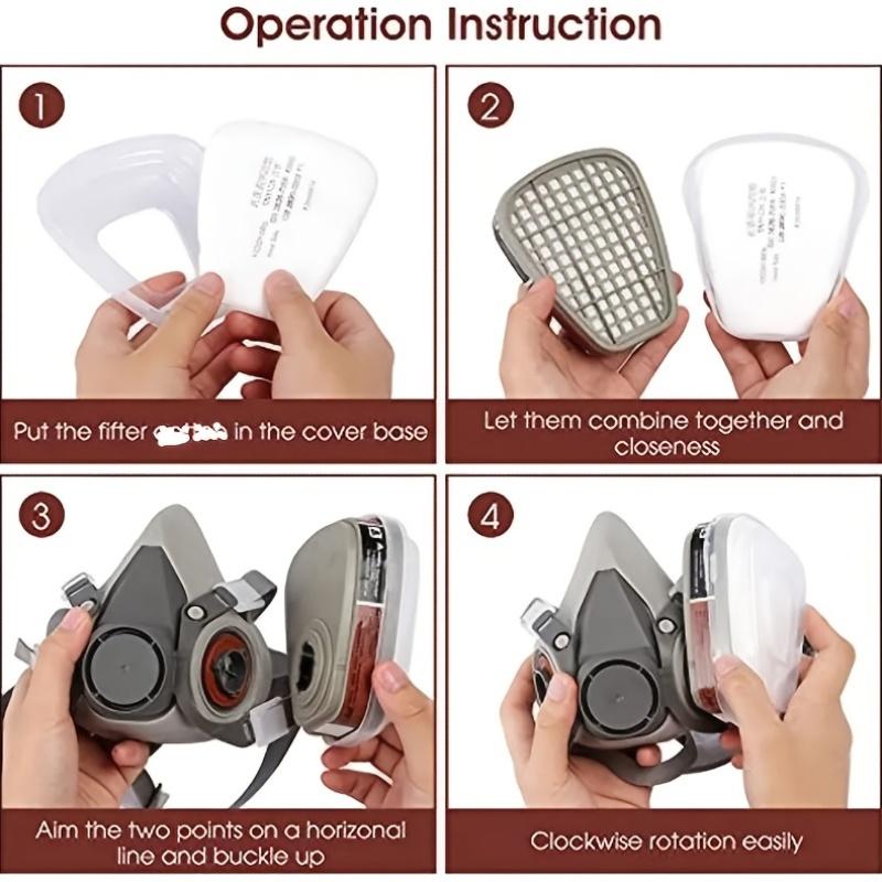 13 in 1 Respirator Mask, Reusable Half Face Cover, Gas Mask with Filters, Paint Face Cover, Face Shield for Painting, Welding, Polishing, Woodwork