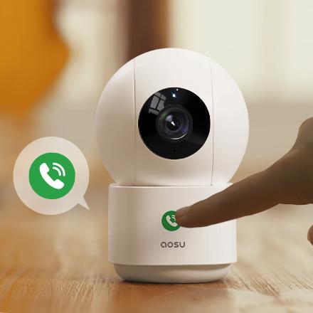 AOSU 2K Security Camera Indoor, Baby Monitor Pet Camera 360-Degree for Home Security, WiFi Camera with 5/2.4 GHz Wi-Fi, One-Touch Calls, Smart Motion Tracking, IR Night Vision, Compatible with Alexa