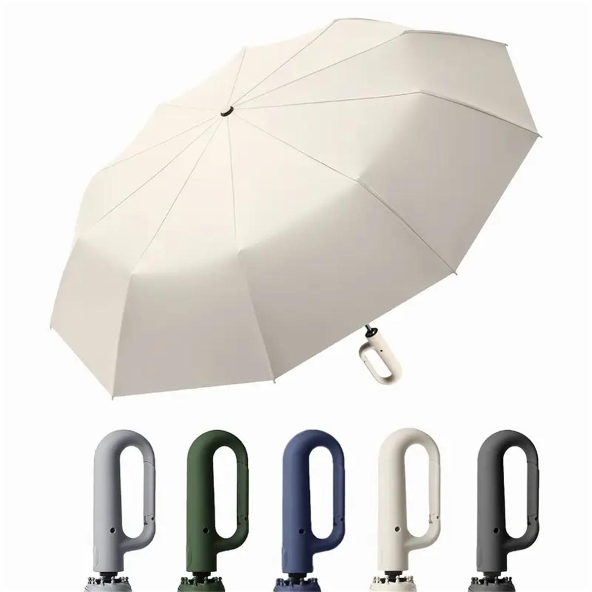 Automatic Folding Wind Resistant Rainproof Umbrella for Rainy Days & Sunny Weather, Lightweight, Compact, Durable Design with 10 Ribs, Windproof, Waterproof, Ideal Outdoor Use, Portable Storage