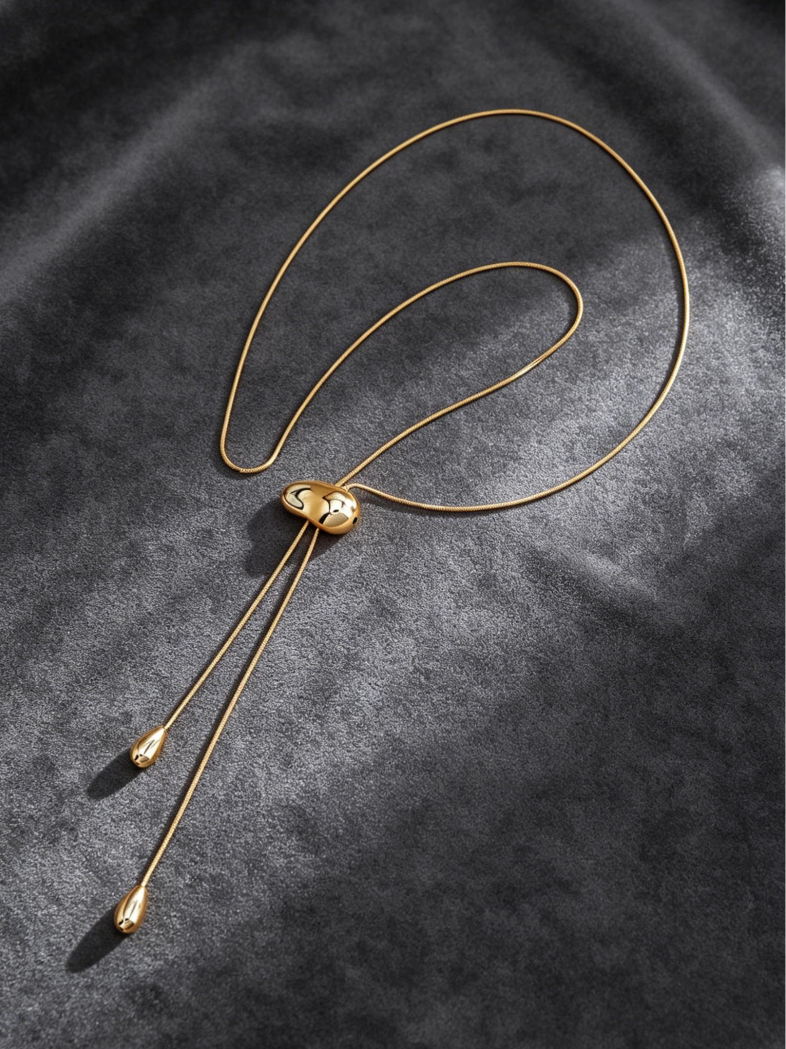 Boho Geometric Irregular Ccb Adjustable Length Fashion Long Necklace, Luxurious Casual Party Women's Versatile Metal Pendant Gift