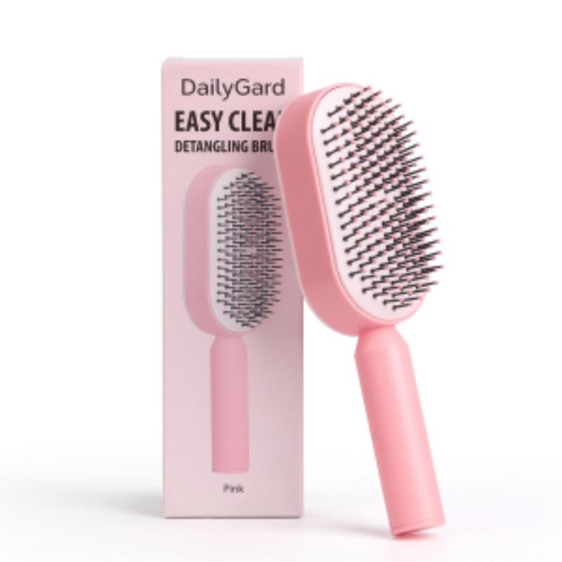 1pc Press-Down Easy-Clean Hair Comb, Anti-Tangle Scalp Massage Brush, Anti Tangle Brushes, Dry/wet Use Styling Comb, Detangling Brush For Curly Hair, Ideal for Long Curly Hair, Short Hair, Home, Salon, Travel