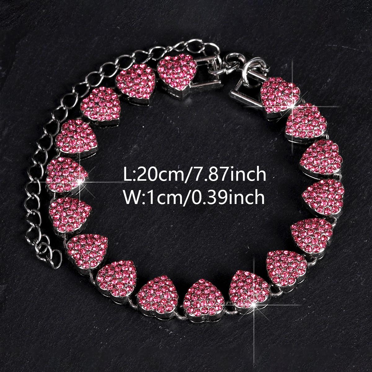 Best-selling heart-shaped multi-color bracelet with diamonds, high-end creative personalized fashion alloy wrist jewelry