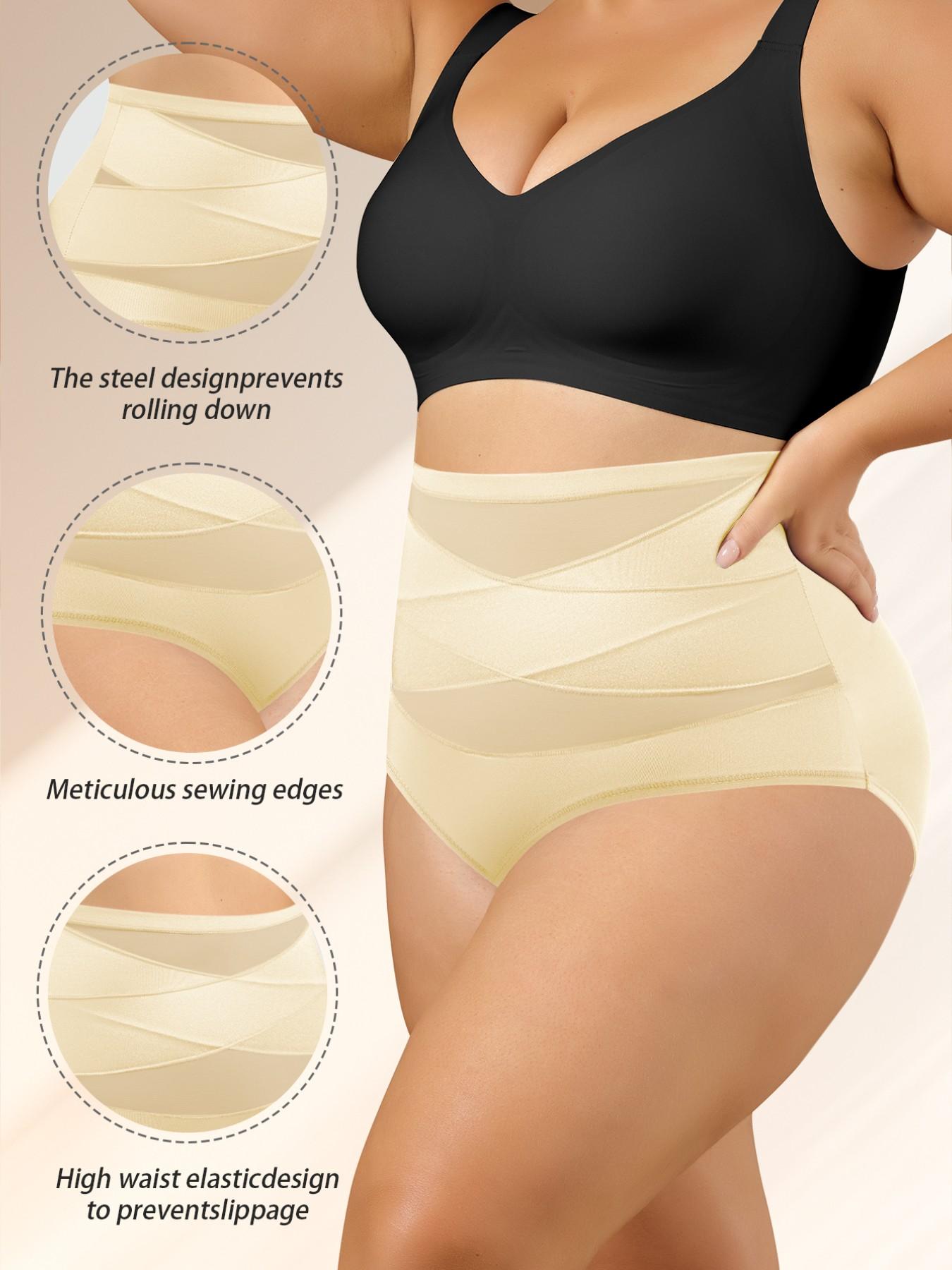 4/6pcs High-Waisted Shapewear Briefs Panties for Women, High Waist Underbriefs, Slim-Fitting Soft Underwear, Invisible for Office & Weddings, Optimizes Body Curve