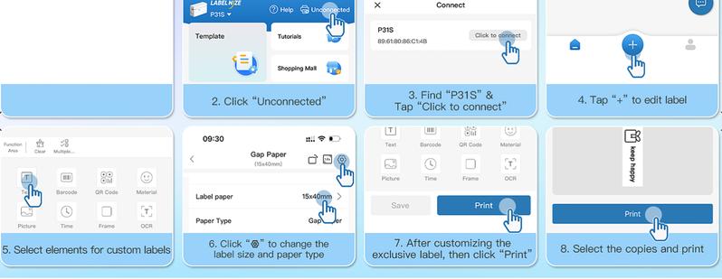 P31S Label Printer with Roll Tape, Portable Thermal Printer and Bluetooth Label Maker, AI Printer, Printer for Organizing, Storage, Office and Home