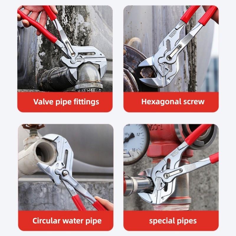 1pc Pliers Wrench, Two-In-One Adjustable Chrome Vanadium Steel Wrench, Flat Jaw Parallel Mouth, Ideal for Home Repair, Bolts, Nuts, Wrench Tool, Hand Tools