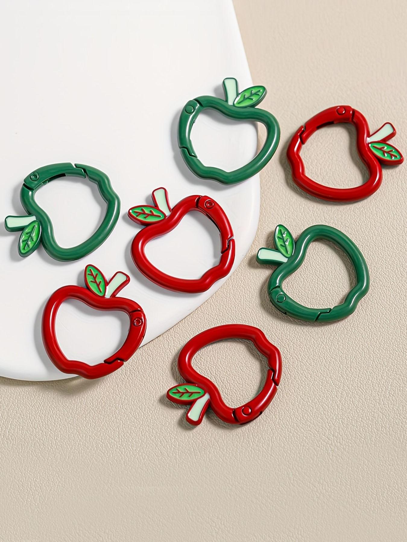 5/20pcs  Apple-Shaped Key Rings for Holiday Celebrations, Bracelet Necklaces, Keychains, And Craft Jewelry Making