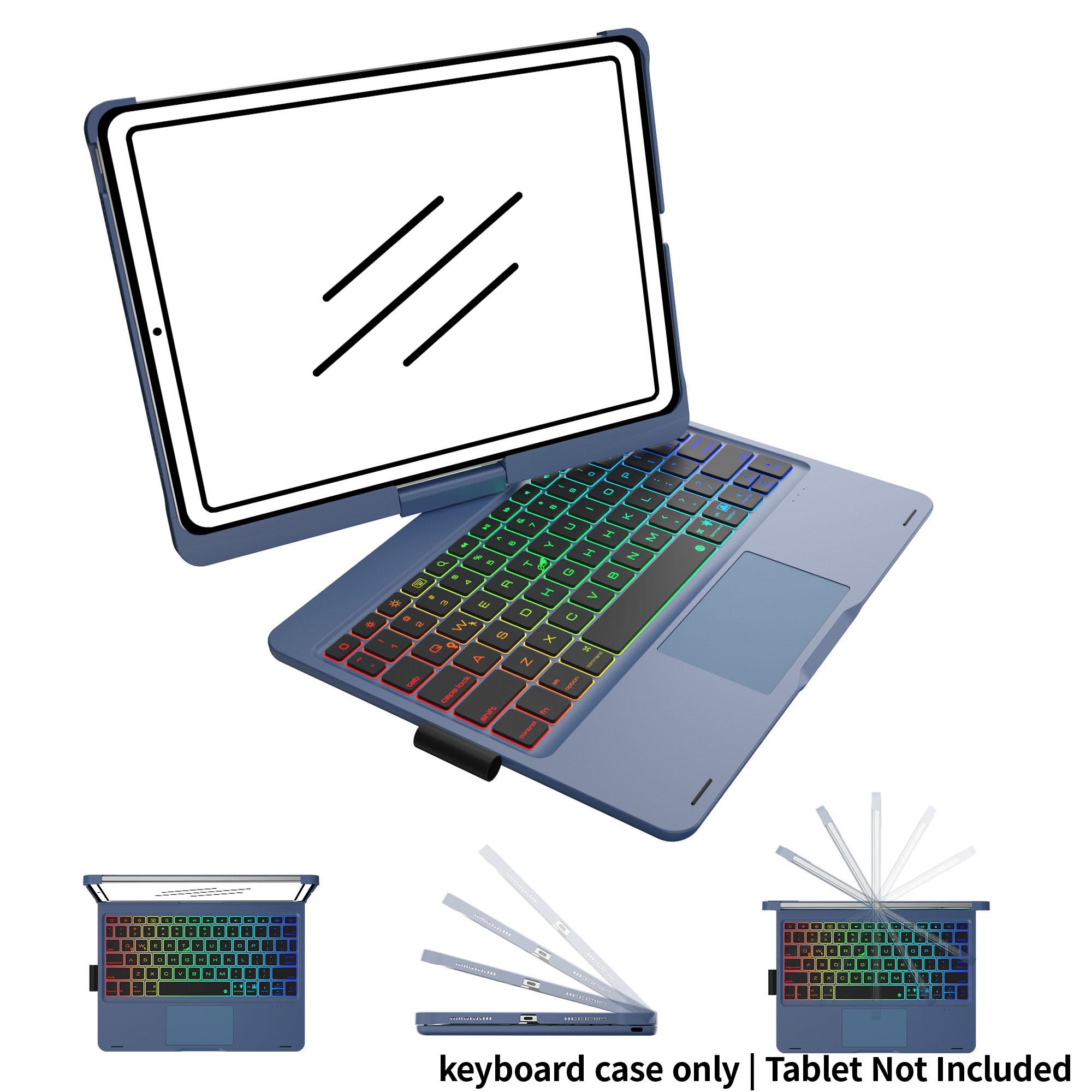 [only keyboard case,Tablet Not Included]for iPad 10th 11th (A16) Generation Case with Keyboard, For iPad Air 11 inch case (M4/M3/M2), for iPad Pro 11 (4th/3rd/2nd/1st) & iPad Air 5/4, Trackpad, 360° Swivel, Backlit