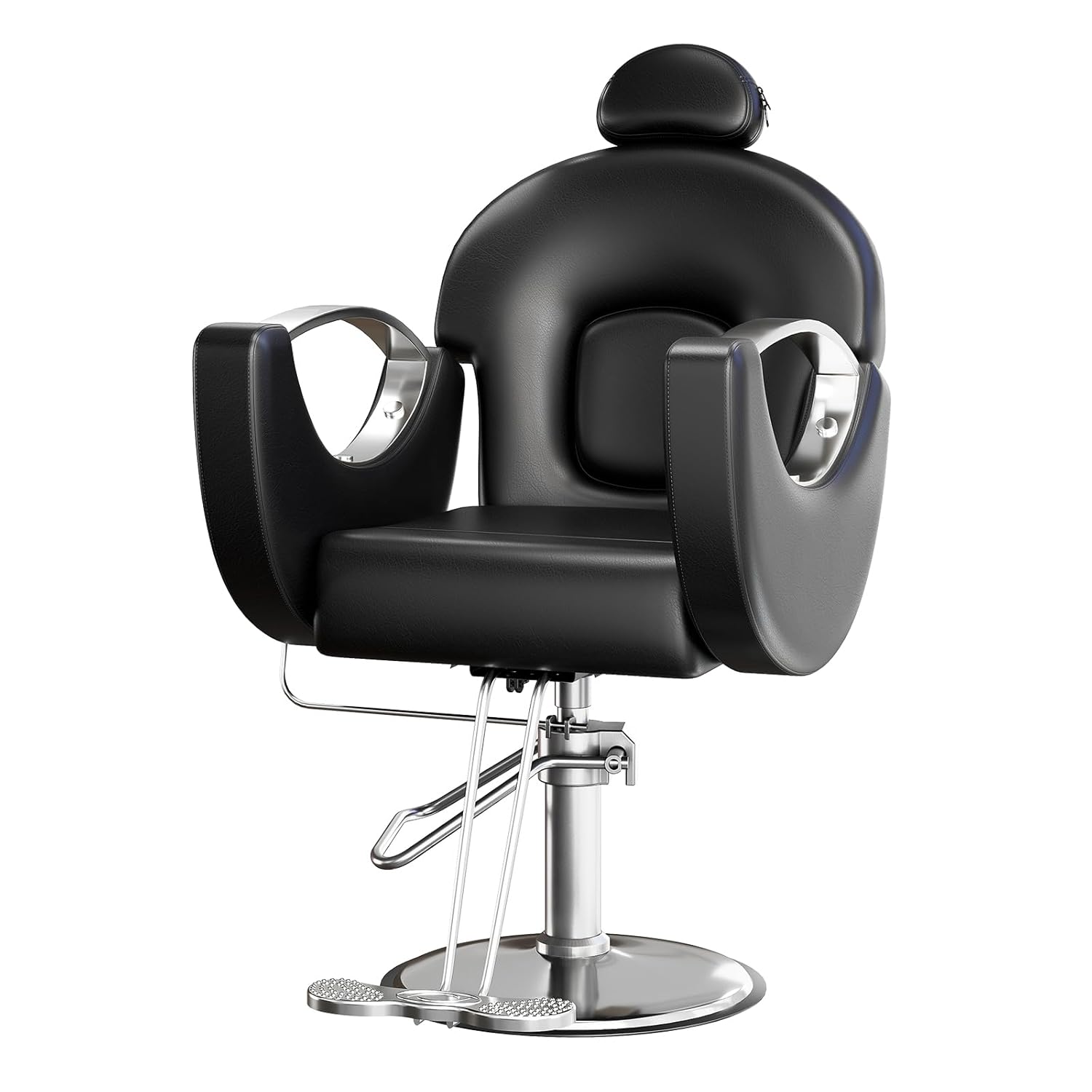 Reclining Salon Chair for Hair Stylist, 360° Swivel and Height Adjustable Hydraulic Barber Chair with Foot Rest, Multi-Function Shampoo Beauty Hairdresser Armchair for Home Barbershop
