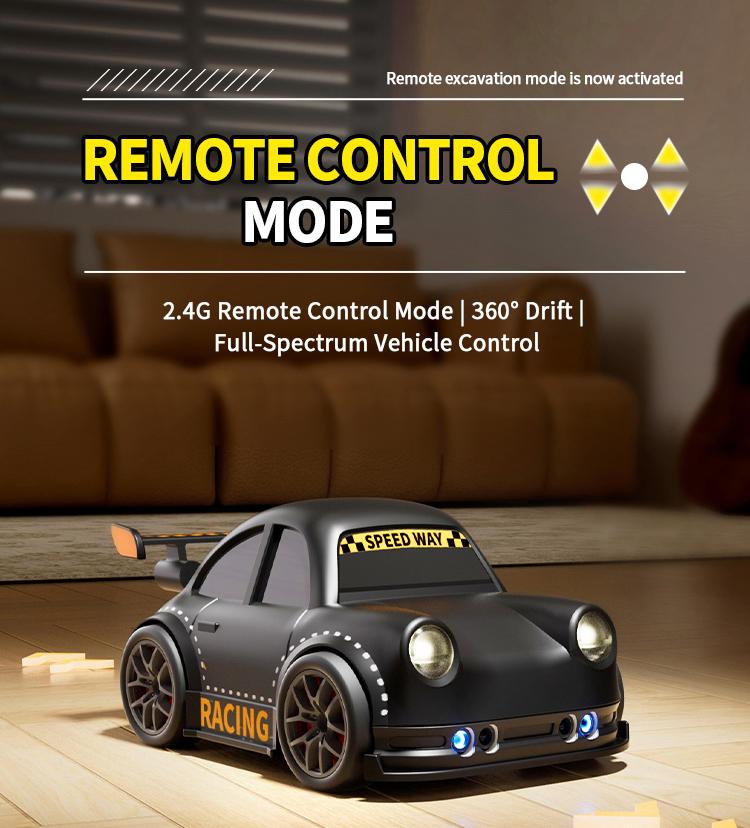 BRRRRT Smart Drift Car Upgrade Edition, customizable, remote-controlled drift car, equipped with magnetic accessories for quick swapping, includes interchangeable tires, features light and sound effects, perfect Christmas gift for adults and children.