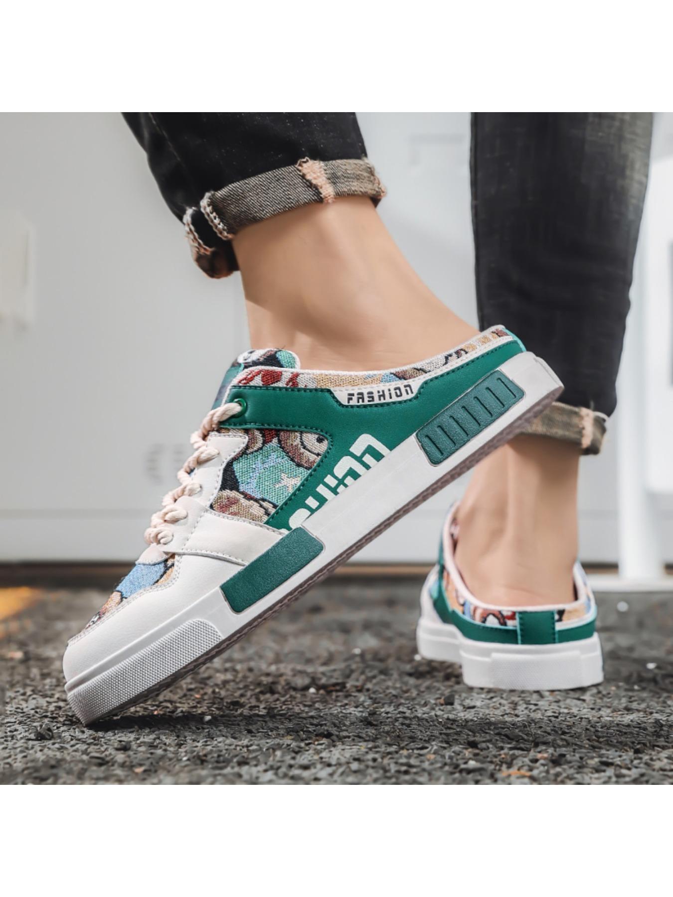 Summer Men's Half Slippers Fashion Large Size Non-Slip Breathable Casual Slippers, Stylish Comfortable Footwear for Daily Wear, Mesh Breathable Slides