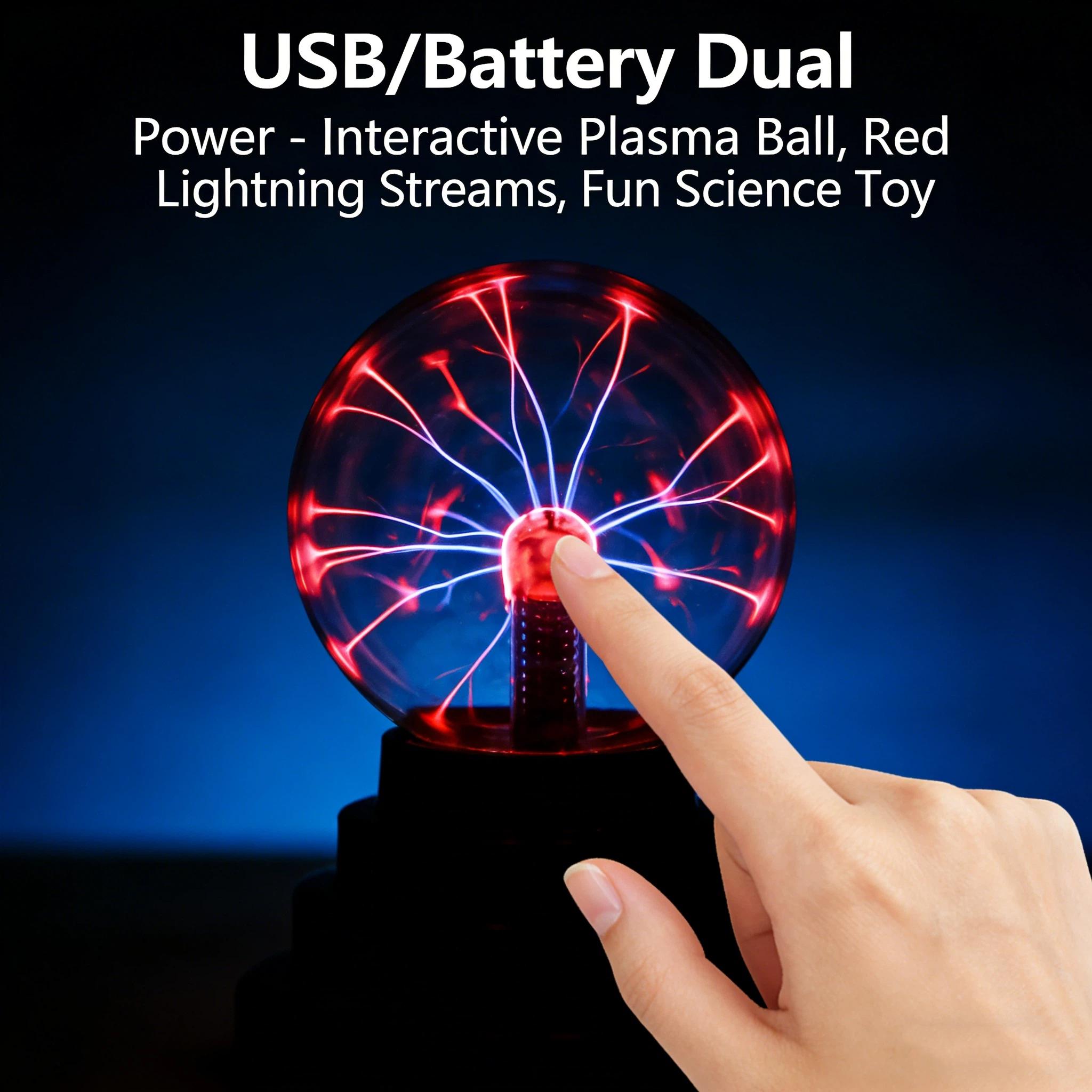 USB Magic Static Ion Ball Lamp, Touch Plasma Ball Night Light, Atmosphere Lighting, USB Powered, Ideal for Bedroom Living Room, Birthday Gift