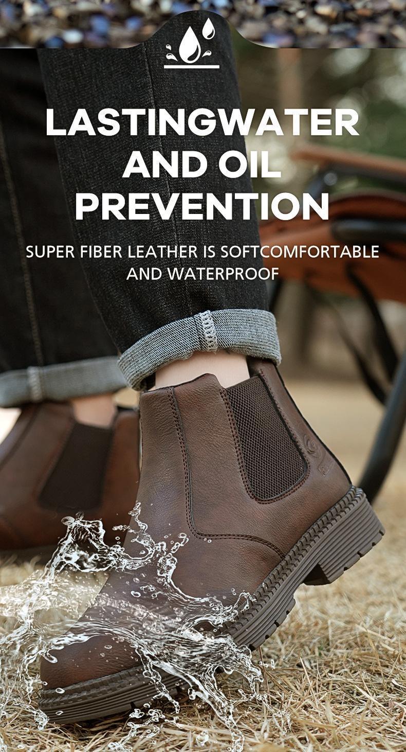 Unisex Outdoor Work Shoes, Waterproof Safety Sneakers with Steel Toe Cap, Anti Slip Sole and Puncture Resistant Plate for Mechanic, Garage and Repair Work