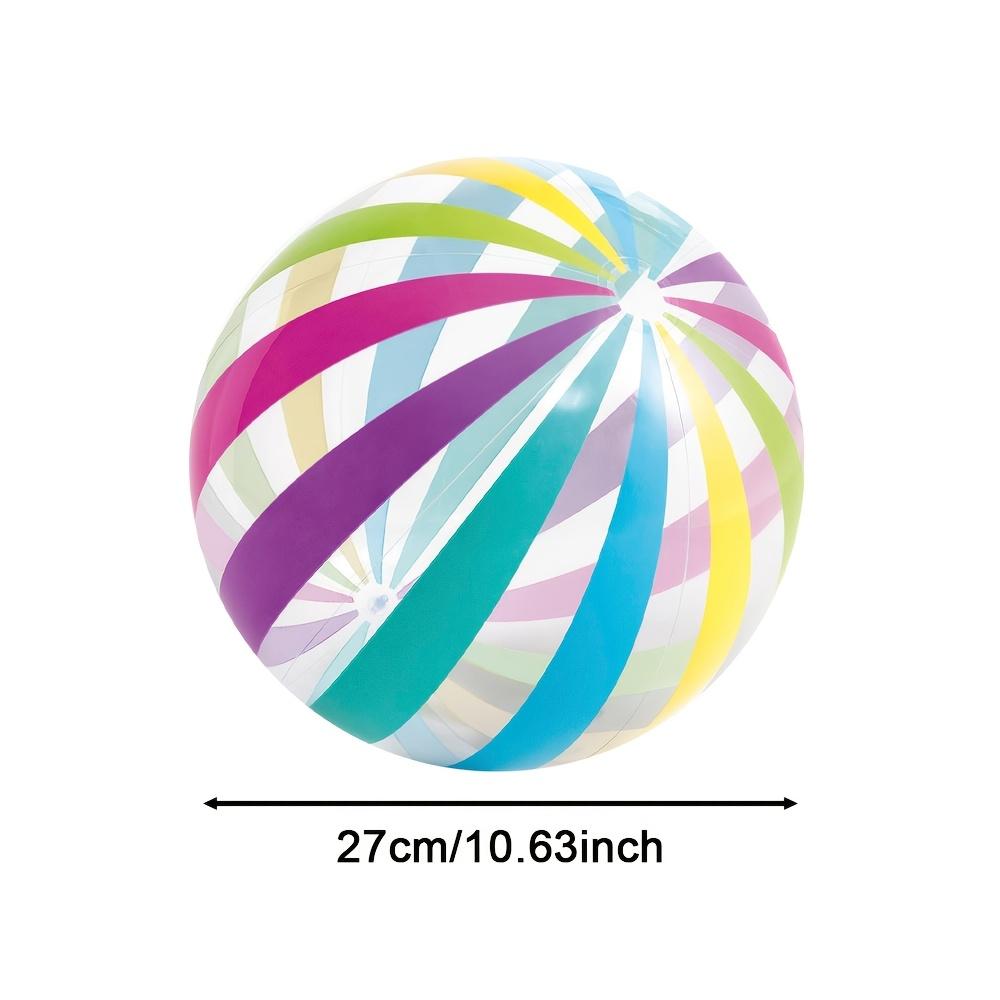 2 packs of colorful striped beach balls, inflatable PVC balls for pool parties and gatherings.