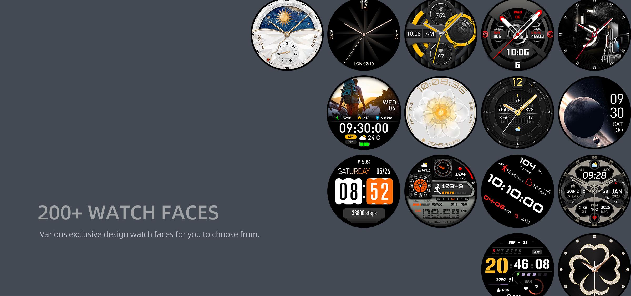 DM76 GPS Sport Smart Watch 1.32 Inch AMOLED HD Round Display 170+ Sports Modes 5ATM Water Resistant Heart Rate Tracking for Outdoor Running and Daily Wear