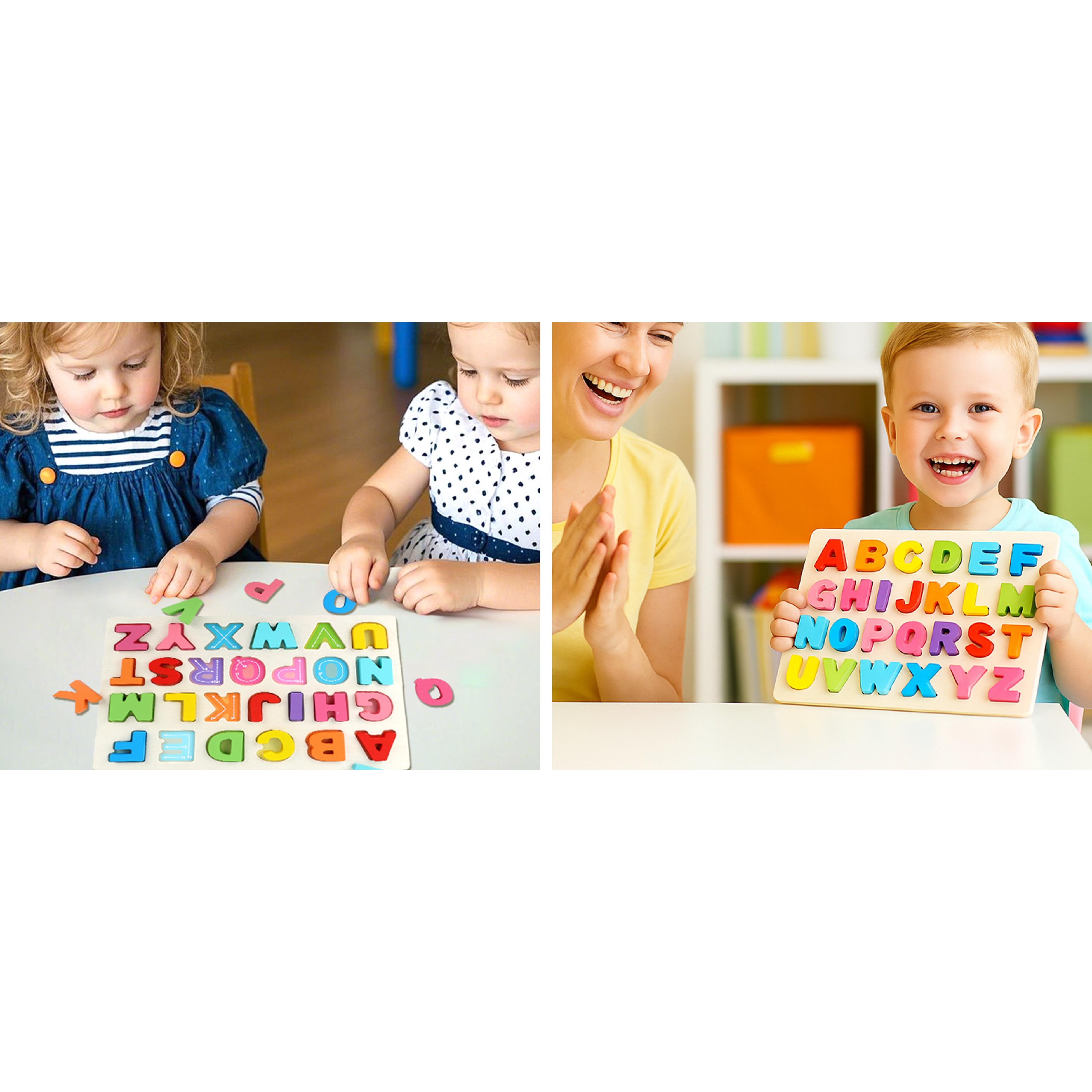 Preschool Learning Toys,ABC Wooden Alphabet Puzzle Board for Toddlers, Educational Montessori Letters Gamefidget toys