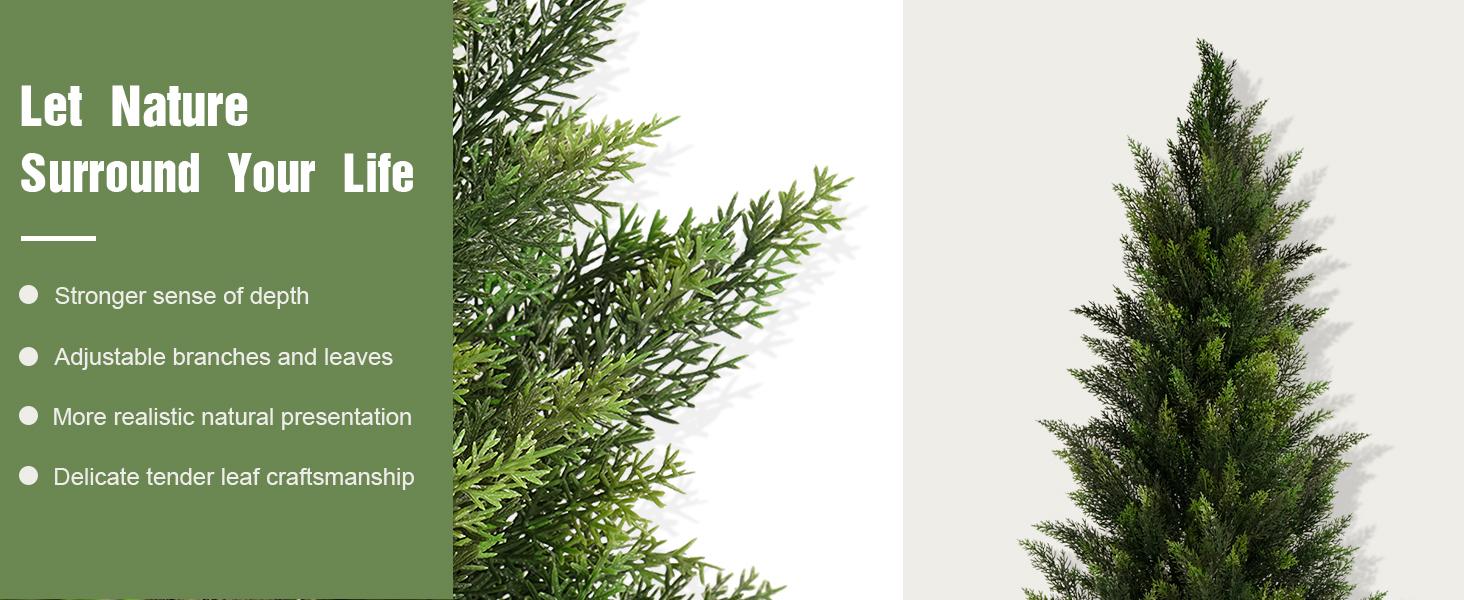 3/4/5Ft 2pack Artificial Cedar And Cypress Wood Courtyard Front Porch Decoration Simulation Plants Boxwood Christmas xmas