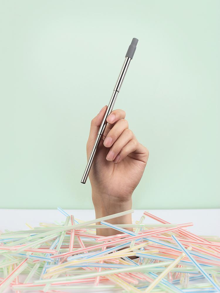 Telescopic Reusable Drinking Straws Stainless Steel Metal Straws Folding Straw Set With Case Cleaning Brush Camping Travel Straw Telescopic Reusable Drinking Straws Stainless Steel Metal Straws Folding Straw Set With Case Cleaning Brush Camping Travel Straw