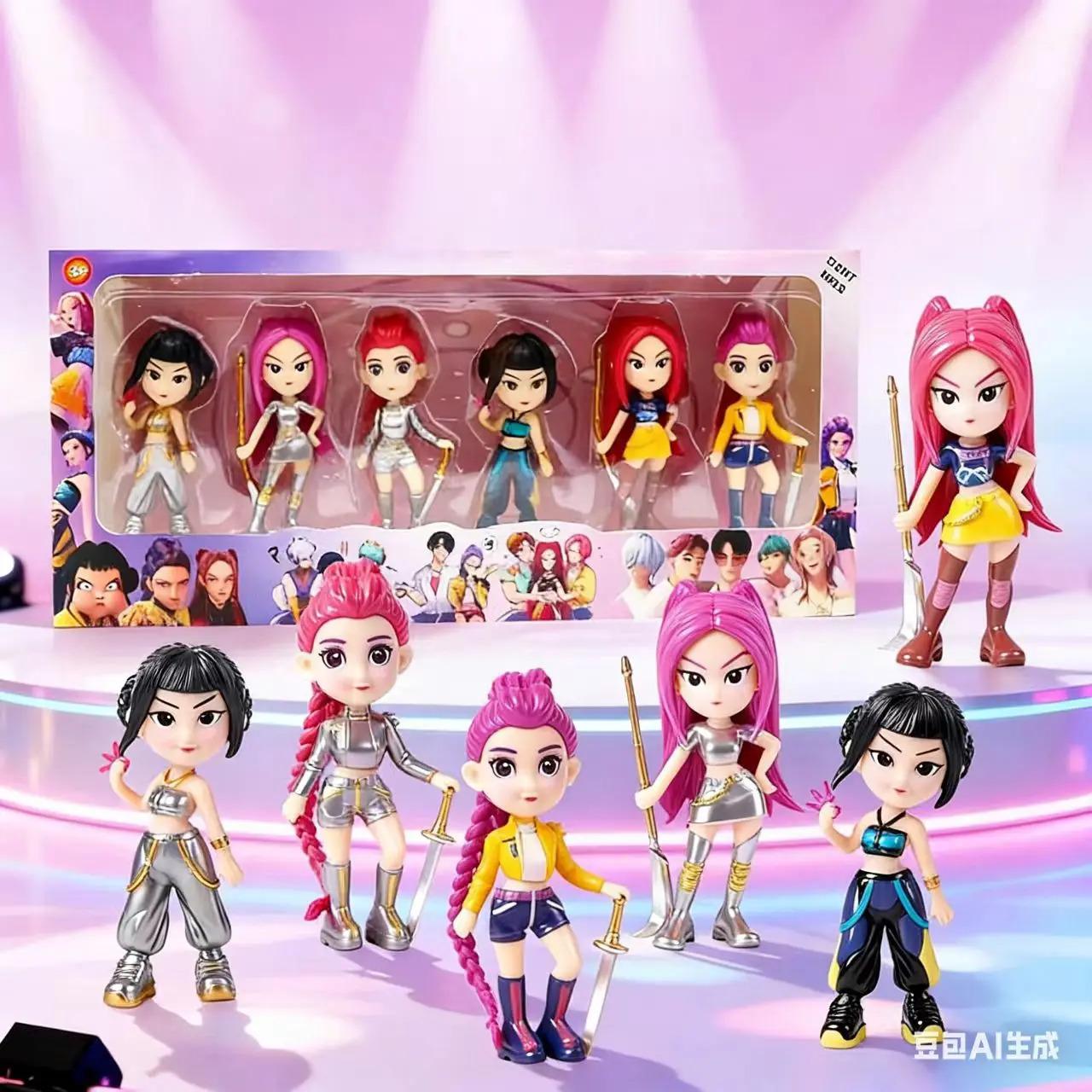 NEW Kpop Devil Hunter Rumi Zoe Mira Anime Polyvinyl Chloride Character Collection Desktop Trinkets Childrens New Year Gift