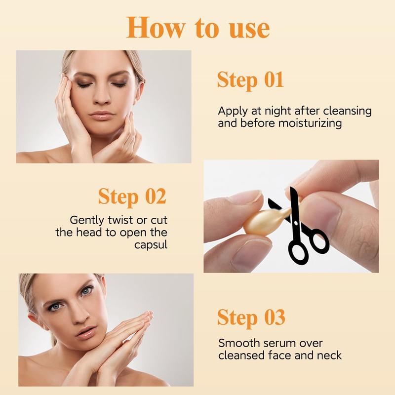 Anti Aging Facial Serum with Vitamin E,Vitamin C Super Serum for Face Serum Capsule with Niacinamide for Women.