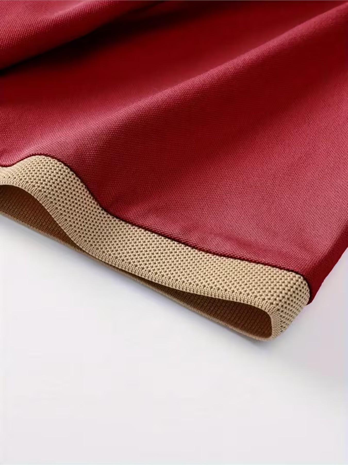 Men's Chicago Handwritten Print Polo Shirt, Slim-Fitting American Style Top, Short Sleeve Casual Wear for Spring & Fall