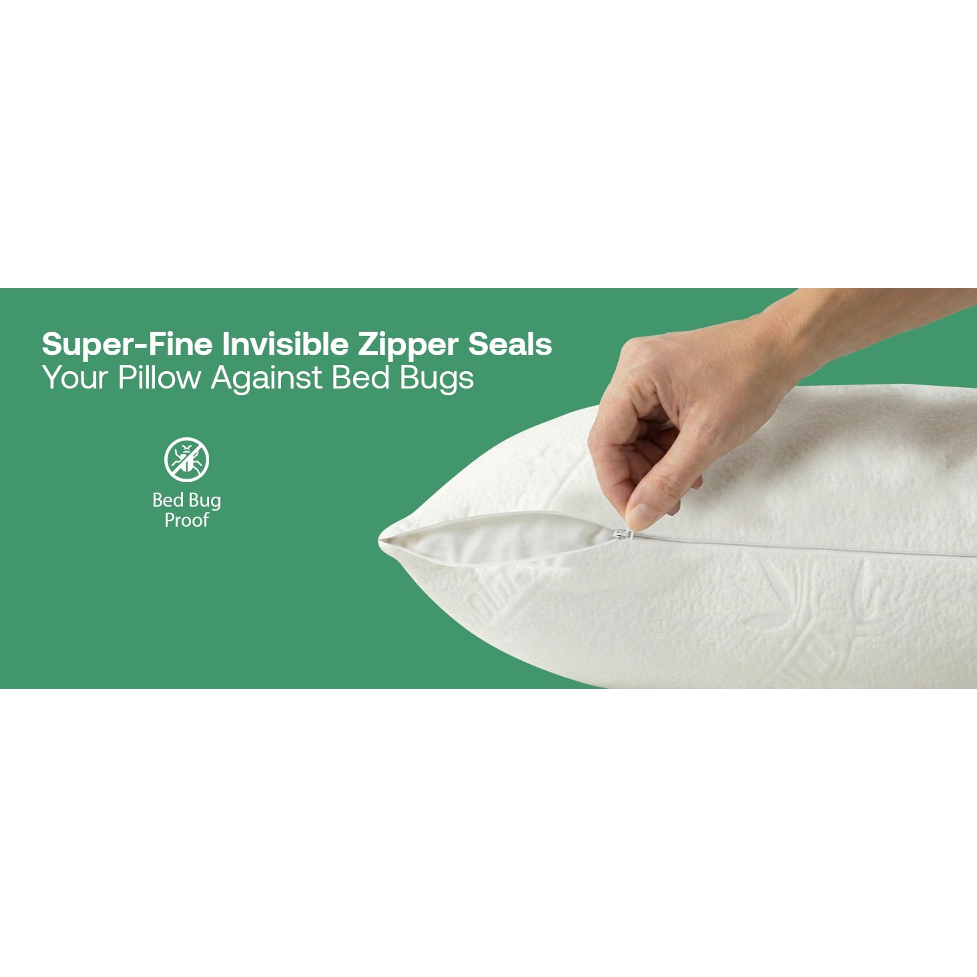 Premium Waterproof Bamboo Viscose Pillow Protector Covers - Allergy, Dust & Mite Proof Zippered Pillowcases, Set of 2 Queen SizeGift