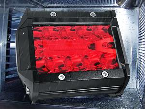 Nilight 4 inch LED Light Pod Red Triple Row 2PCS 60W Flood Spot Combo Driving Fog Lights Fishing Hunting Safety Signal Deck Trailer lights for UTV Pick-up Van Boat Tractor Vehicle Truck Car Accessories