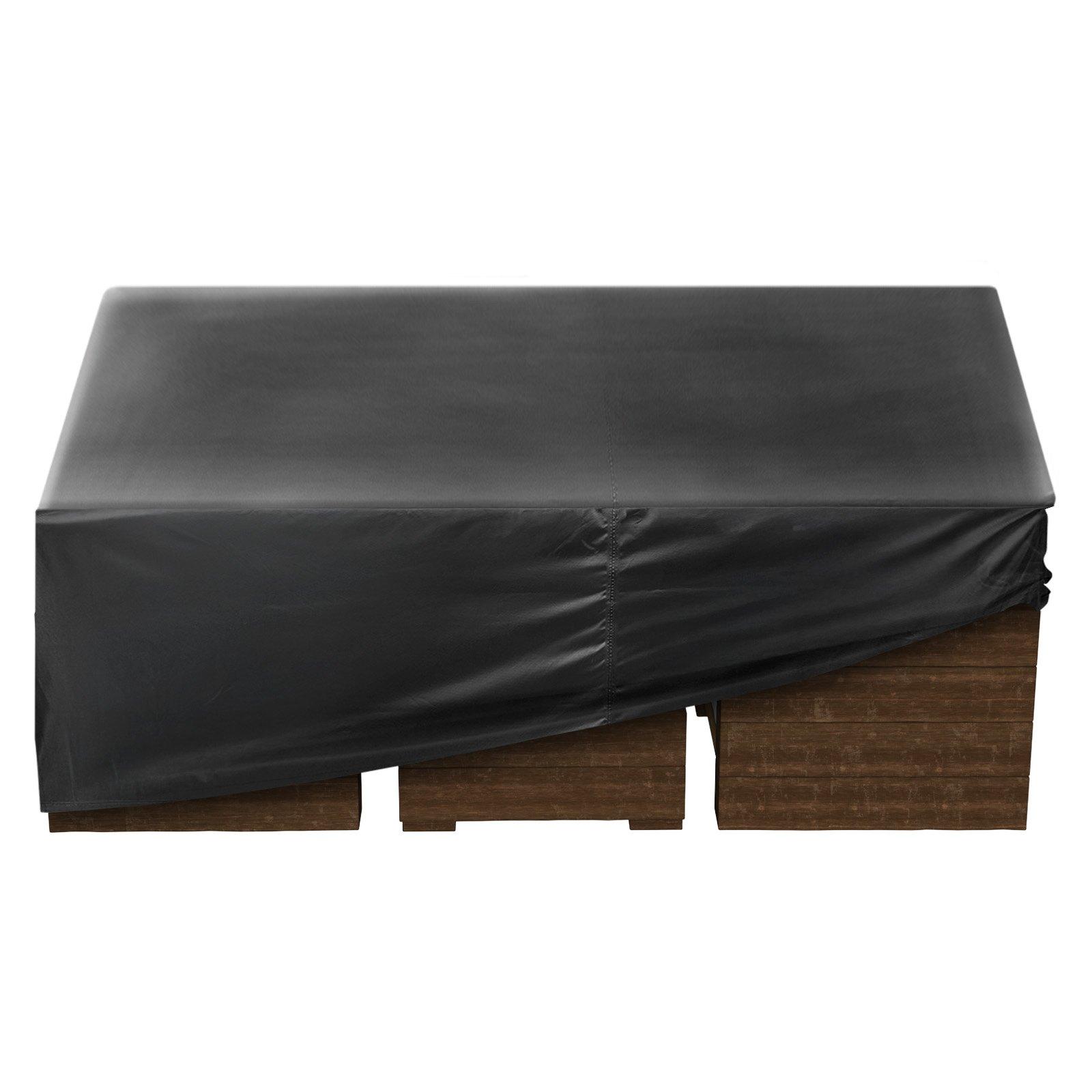 【Summerfinds】VEVOR Patio Furniture Cover, 420D Heavy Duty Waterproof Outdoor Dining Table and Chairs Cover, Large Squre Patio Table Covers with Air Vent for All Weather, 126Lx 126Wx 32H inch, Black