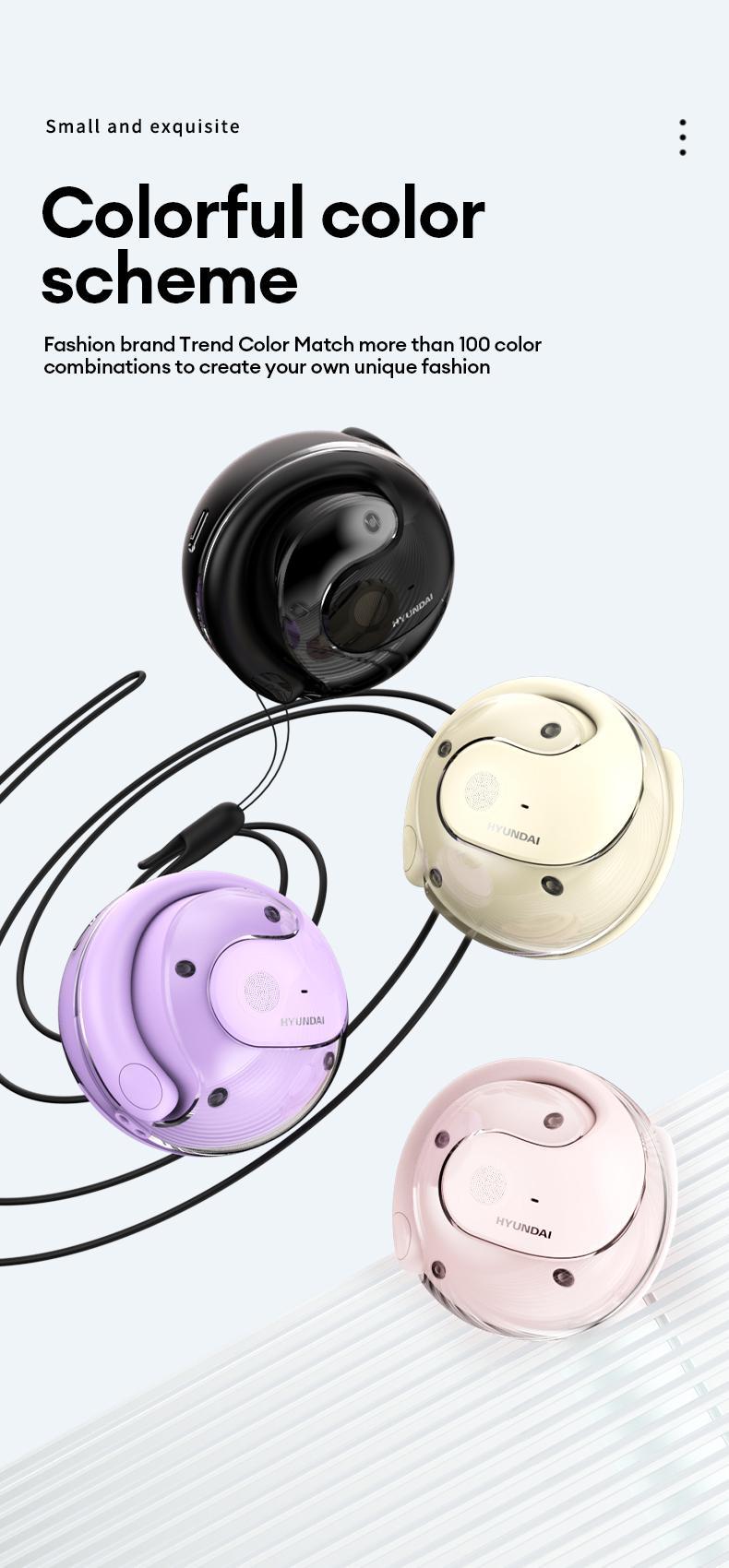 HYUNDAI T26 PRO Audio Earbud Wireless Bluetooth 5.4 Stereo Headset, Chargeable & Automatic Connection, Noise Reduction, Waterproof Sport Headphones for Music & Calls