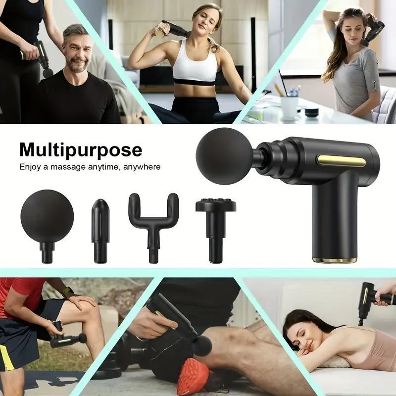 Portable Mini Massage Gun , Full Body Use, USB, Fragrance-Free, Youth Green Handheld Electric Fascia Massager gifts boyfriend Therapy Comfort Black