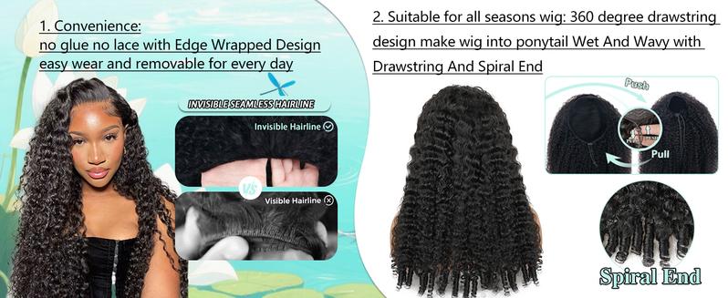 【Hot Sale】VIPbeauty Half Wig Human Hair 200 Density Burmese Curly Half Wig Spiral Curly Ends 3 In 1 Seamless Flip Over Glueless Wigs Human Hair with Drawstring Beginner Friendly Curly Wig Headband Wig for Women Daily Wear