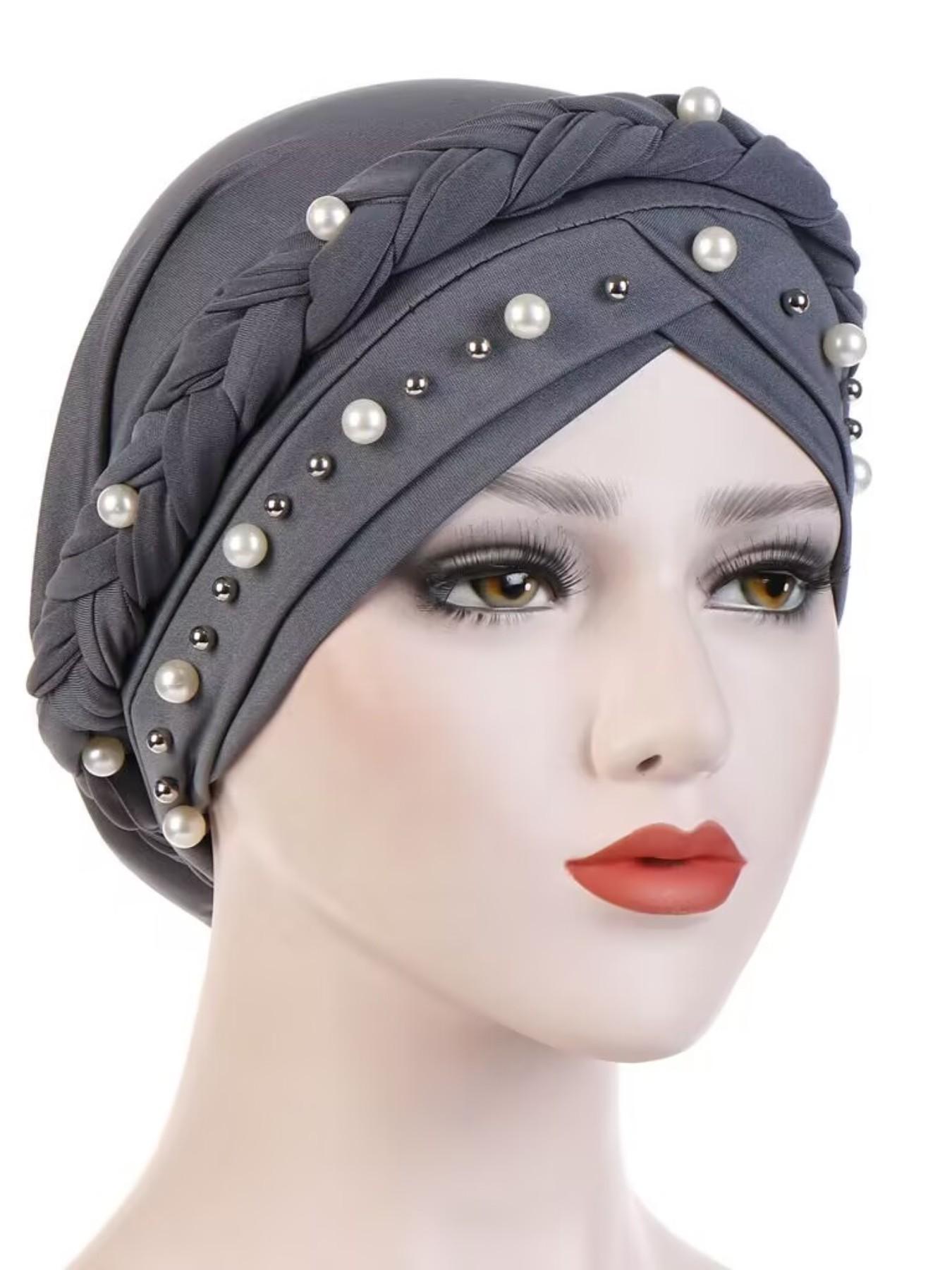 Elastic Ramanda Turban Hat, Head Wrap Under Scarf, Mid-East Head Scarf, Hijab Cap, Inner Cap, Windproof, Full Neck, for Women