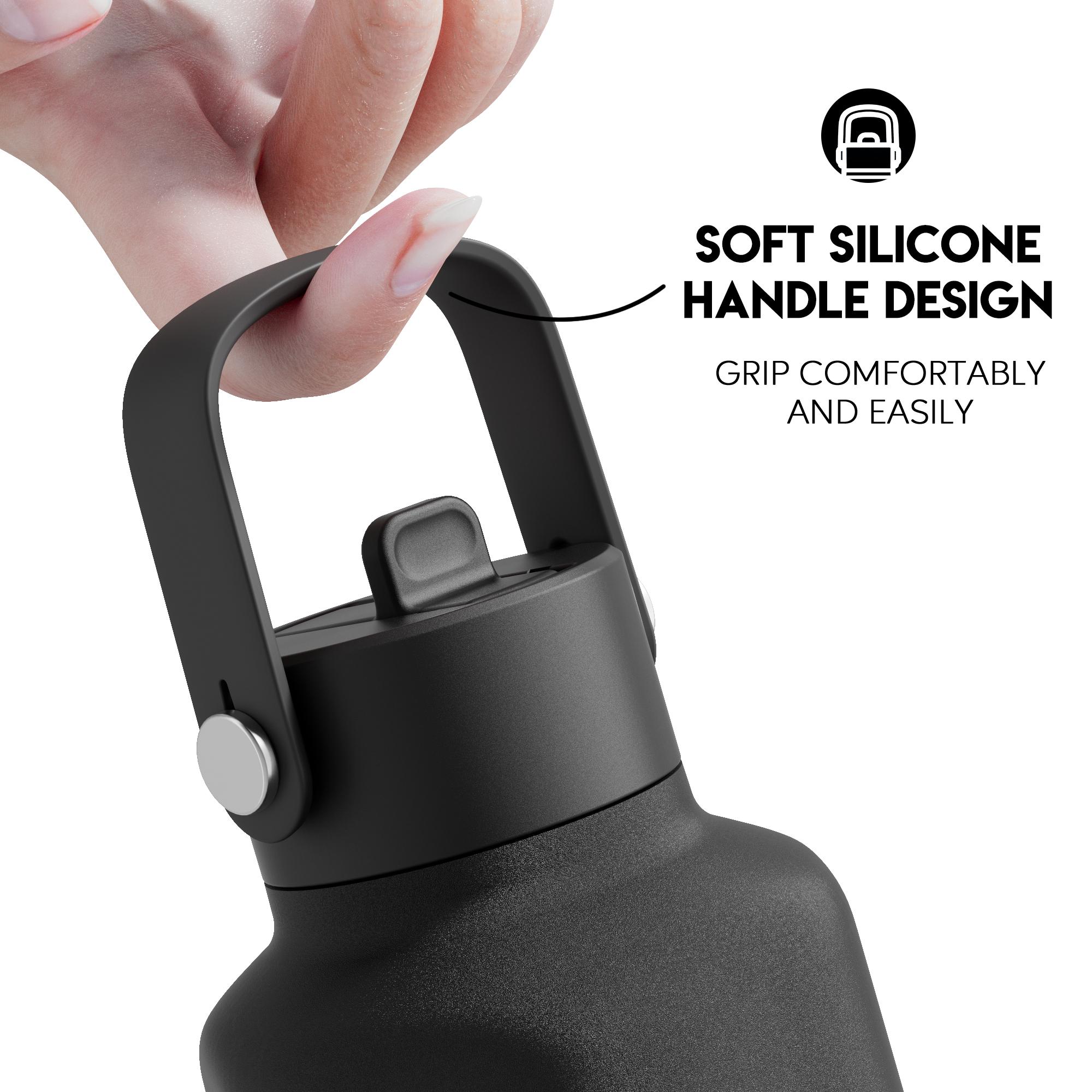 【Meoky 】24oz Hexagonal Thermos bottle, Hot Water Mug,Lightweight and Easy to carry, Soft Silicone Handle Design, Multifunctional Cup Lid, Non-slip and Leak-proof, Insulated For 8 Hours, Refrigerated For 24 hours, Suitable for office and travel