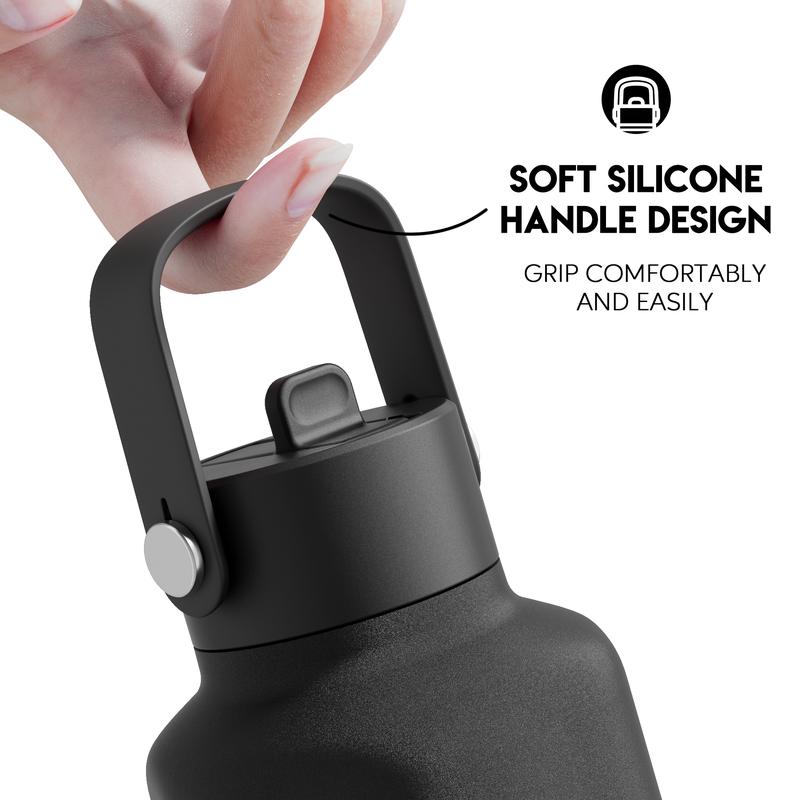 【Meoky 】24oz Hexagonal Thermos bottle, Hot Water Mug,Lightweight and Easy to carry, Soft Silicone Handle Design, Multifunctional Cup Lid, Non-slip and Leak-proof, Insulated For 8 Hours, Refrigerated For 24 hours, Suitable for office and travel