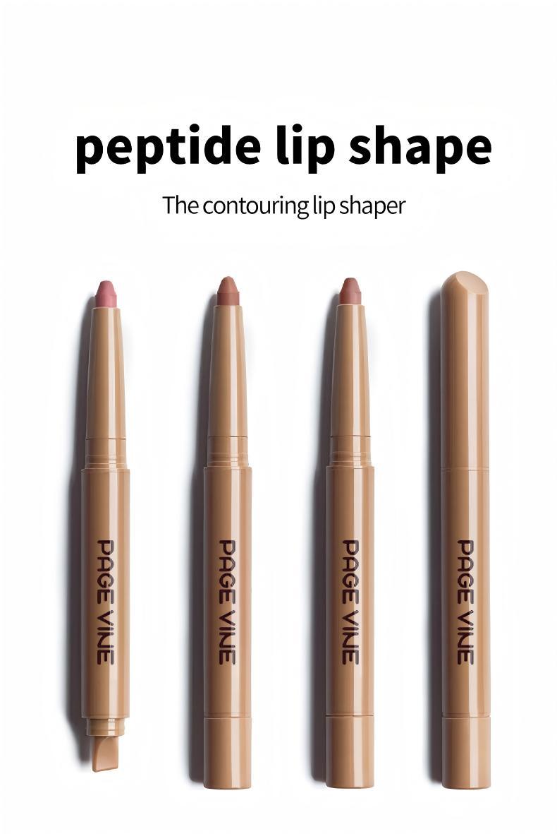 Matte Smooth Peptide Lip Liner, Nude Lipstick Dual-Use Pen, Neutral Tone, Sheglam Makeup Essential, Natural Lip Effect, Daily Use